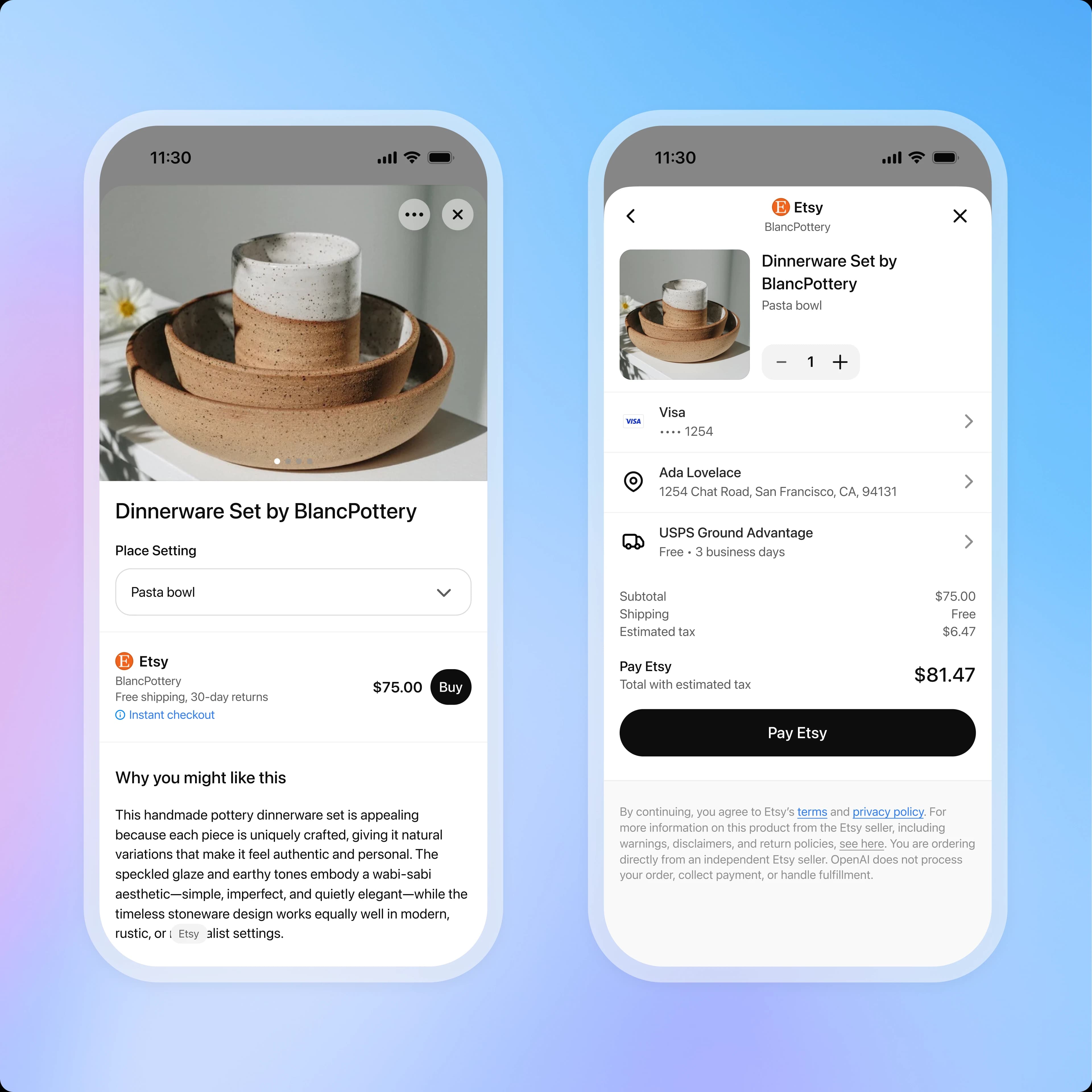 Fulfill orders with ease ChatGPT Instant Checkout demo image